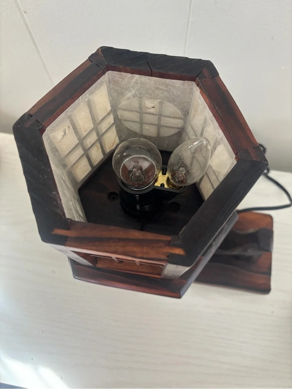 Vintage Asian wood lamp